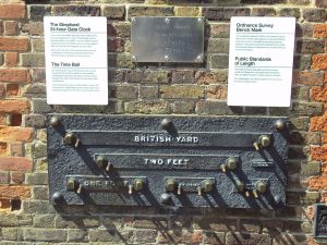 Imperial measurements, wall, plaque, Greenwich